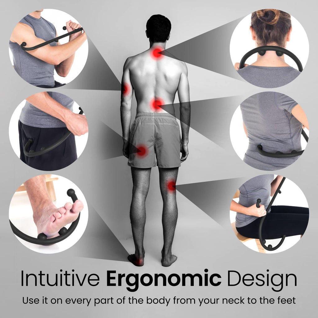 LiBa Back and Neck Massager with Trigger Point Tool | Relief

