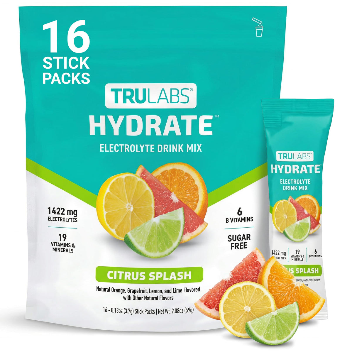 TRULABS Hydrate Electrolyte Drink Mix – Sugar-Free On-the-Go