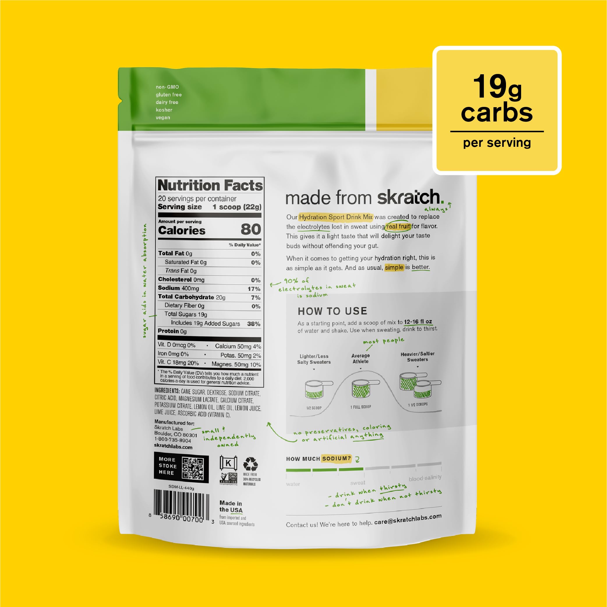 Skratch Labs Hydration Mix – Real?Fruit Electrolyte Powder

