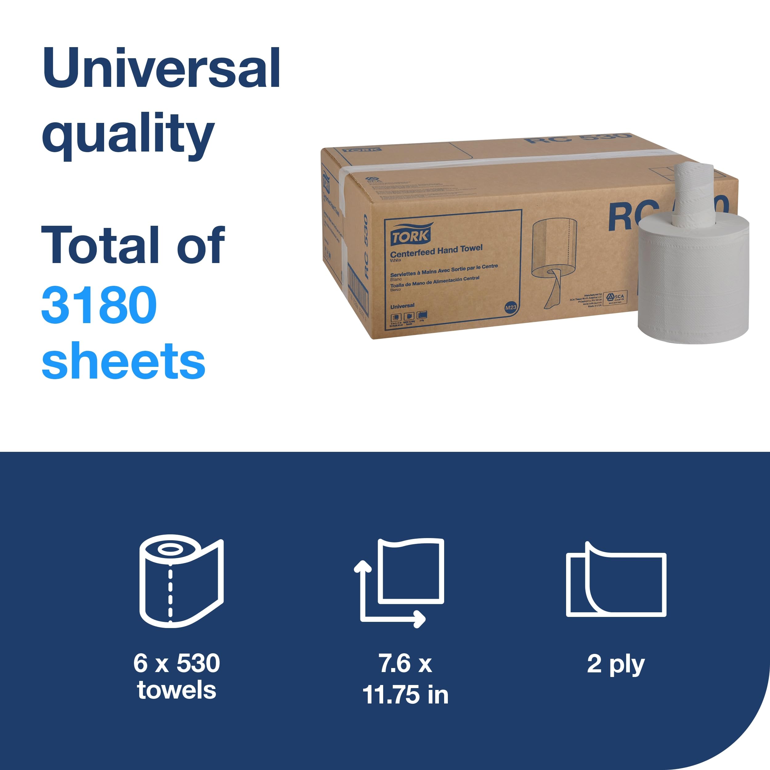 Tork Centerfeed Hand Towel for Hygienic Dispensing

