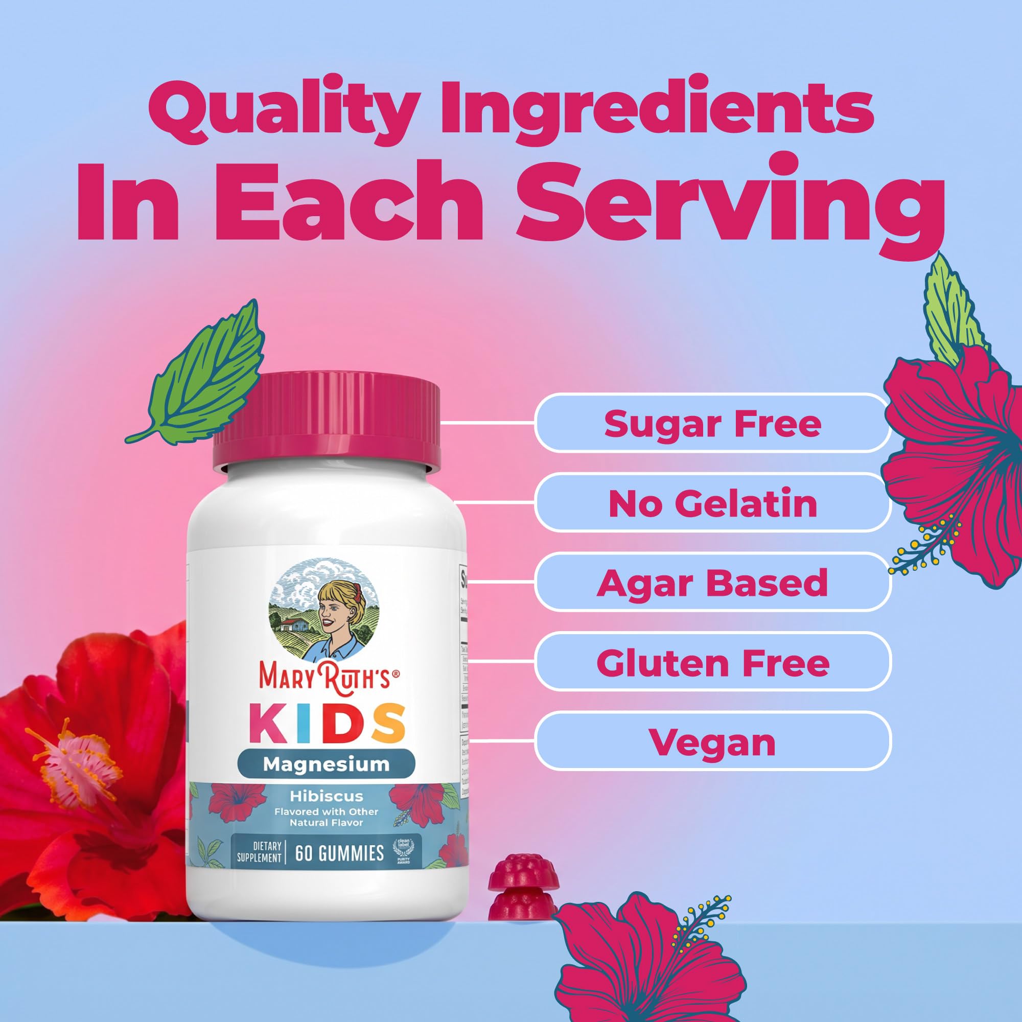 MaryRuth's Magnesium Gummies for Kids | Chewable Mineral

