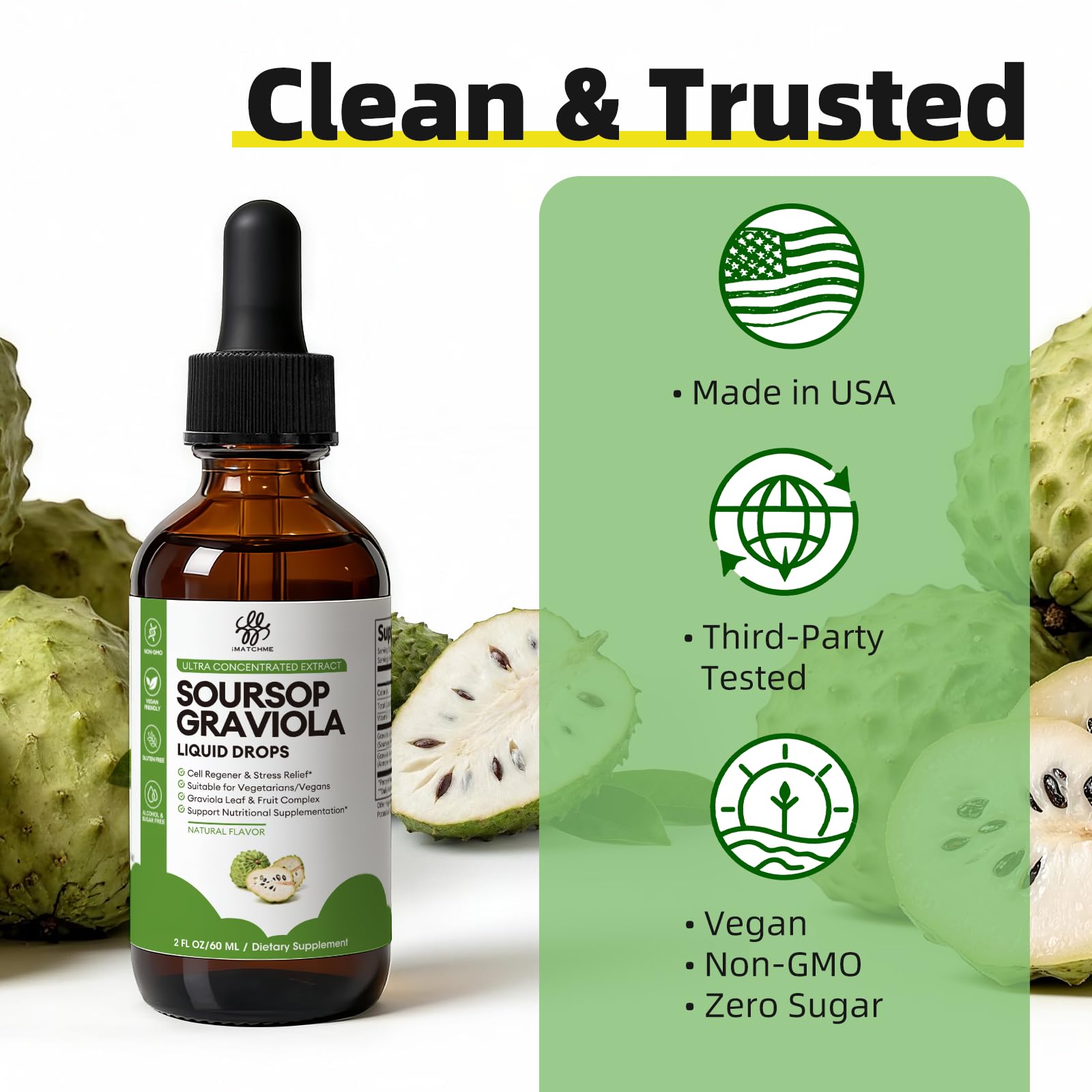 iMATCHME Soursop Graviola Liquid Drops for Immune Health

