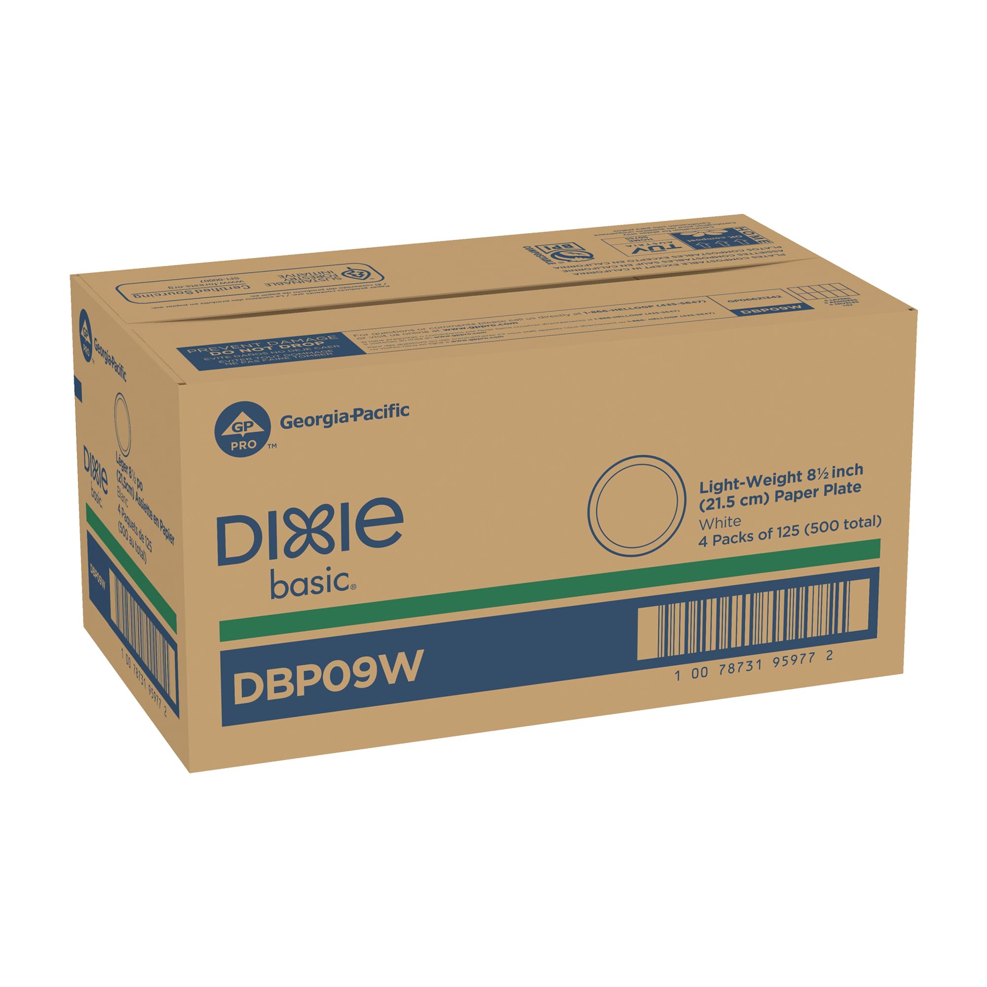 Dixie Basic Disposable Paper Plates by GP PRO - Soak-Proof

