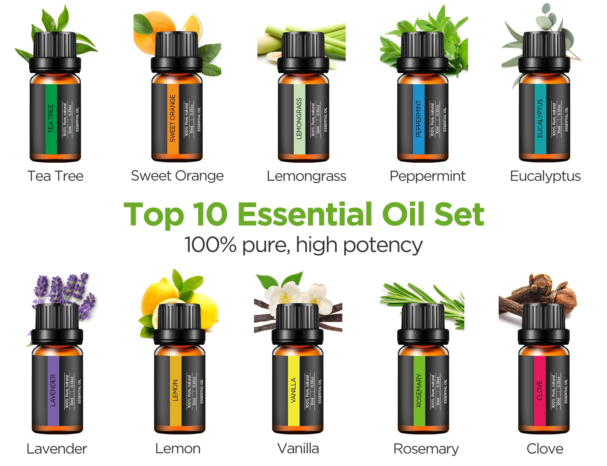 InnoGear Aromatherapy Diffuser with 400ml Tank & 10 Oils

