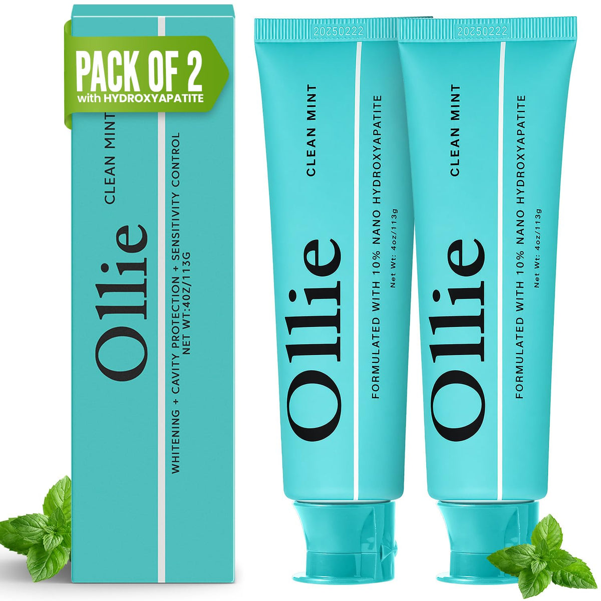 Ollie Nano Hydroxyapatite Toothpaste for Enamel Remineralization