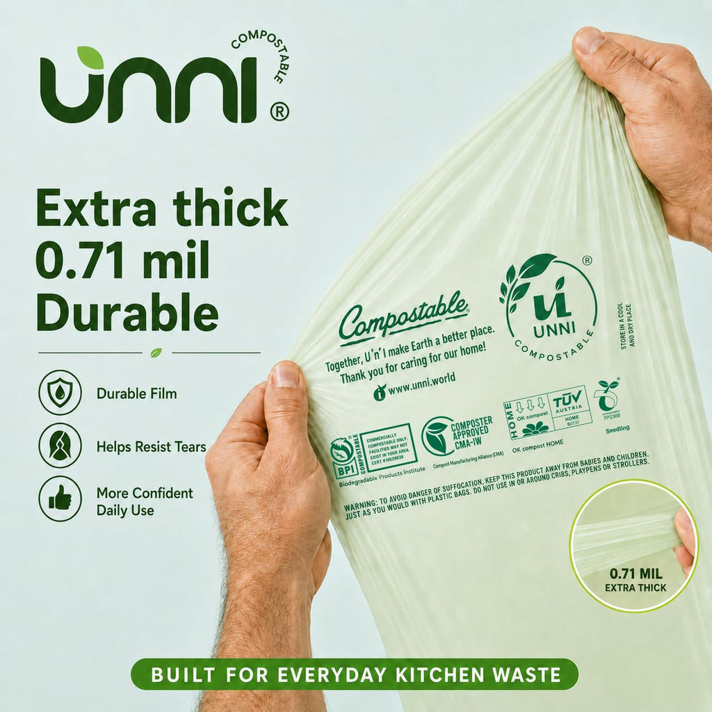 Unni Compostable Trash Bags - Extra Thick Liners

