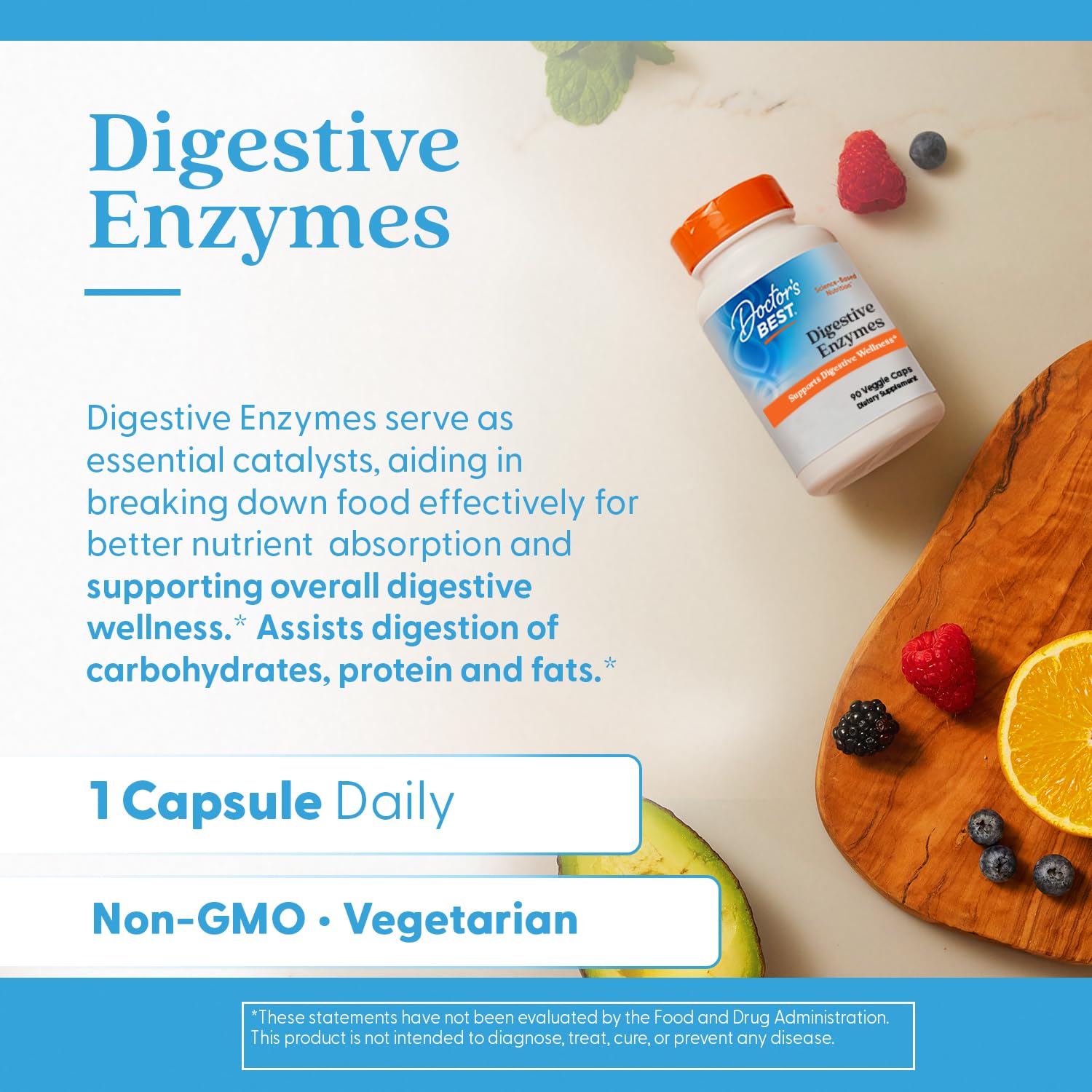 Doctor's Best Digestive Enzymes with Amylase - Non-GMO Vegetarian

