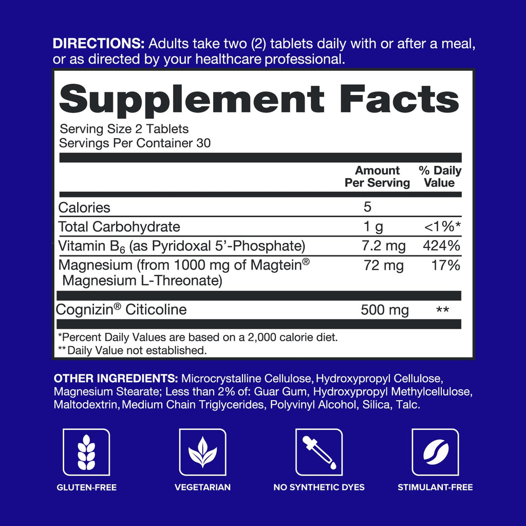 Qunol Brain Health Memory Citicoline & Magnesium L-Threonate

