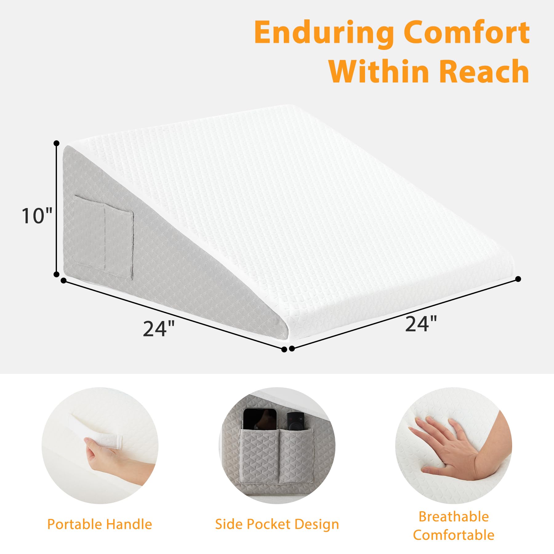 Wedge Pillow by Ruqmuis for Sleep Support | Acid Reflux

