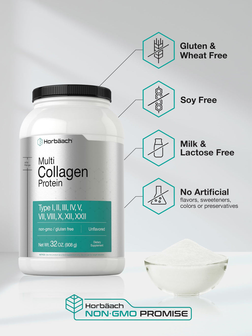 Horbaach Multi Collagen Protein Powder | Collagen Peptides

