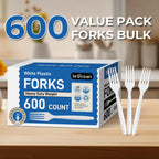 Disposable Plastic Cutlery Set - Heavy-Duty Forks & Spoons

