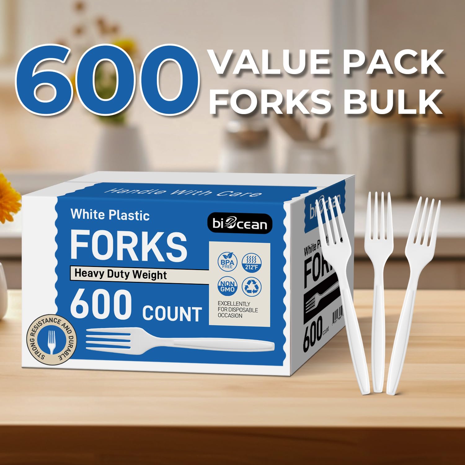 Disposable Plastic Cutlery Set - Heavy-Duty Forks & Spoons

