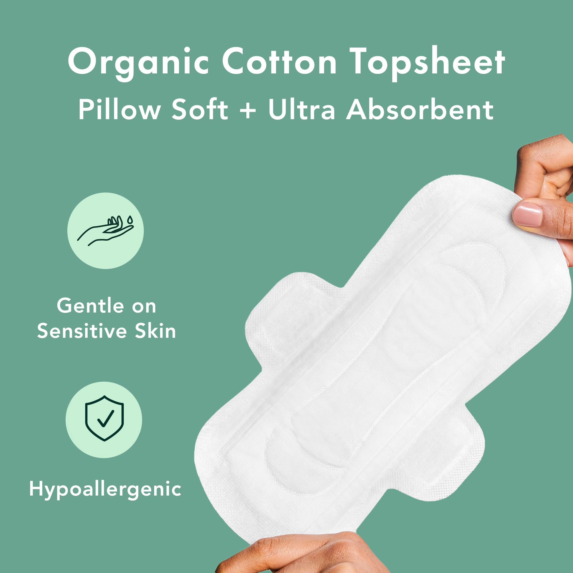 Rael Organic Cotton Pads | Moderate Absorbency

