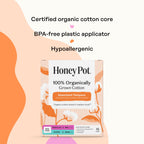 Honey Pot Organic Cotton Tampons with Bio Plastic Applicator

