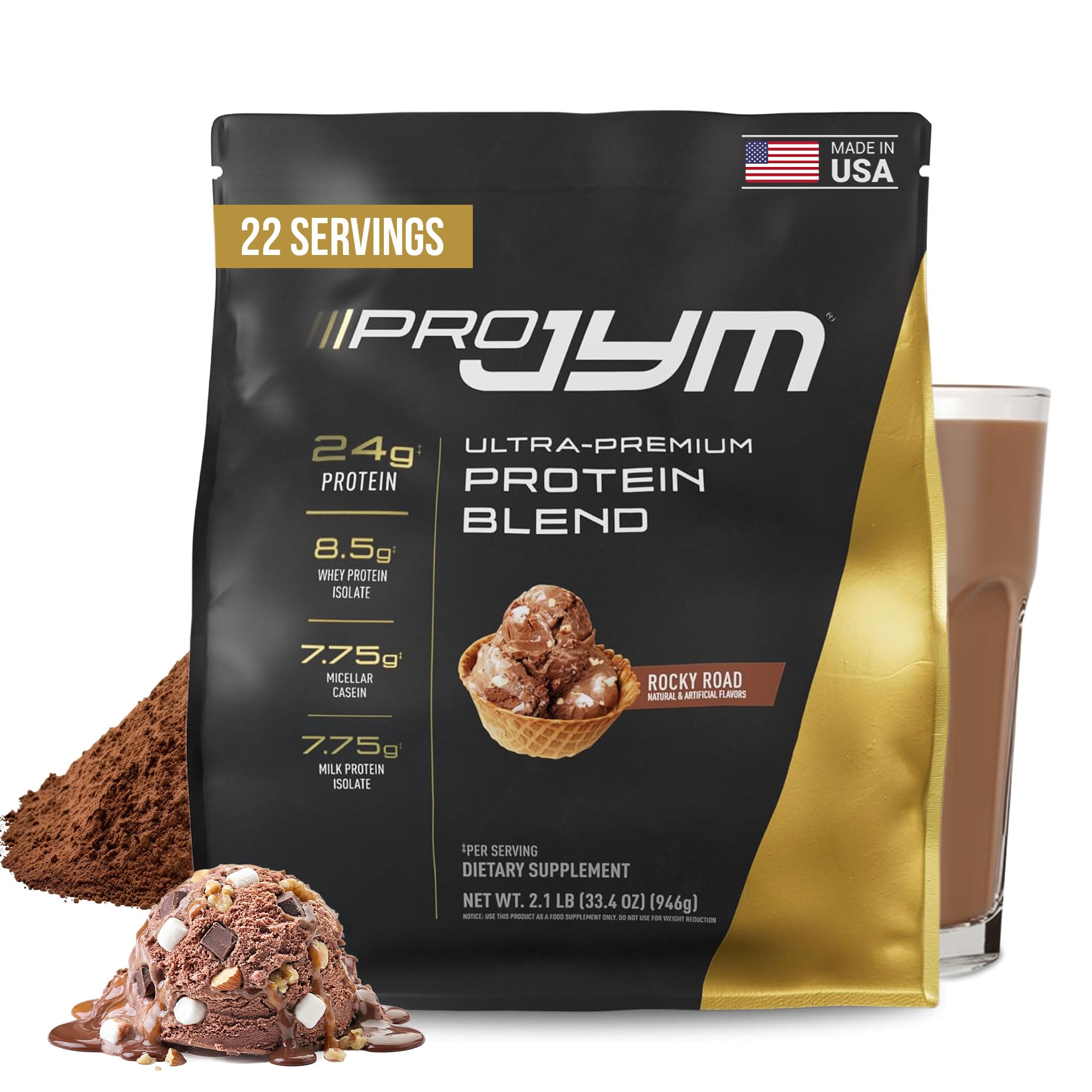 Pro JYM Protein Powder - Multi-Source Whey, Casein & Egg Protein Blend