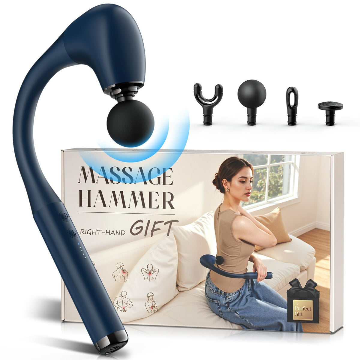 FVZ Massage Gun with Upgraded Extension Handle Deep Tissue Percussion