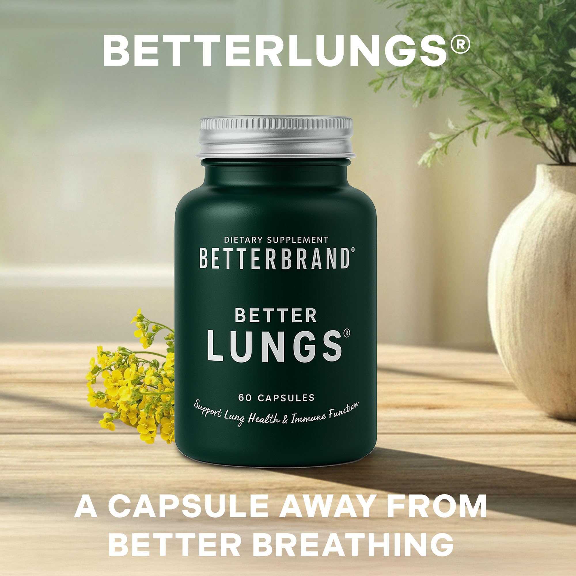 Betterbrand BetterLungs Lung Support with NAC and Mullein

