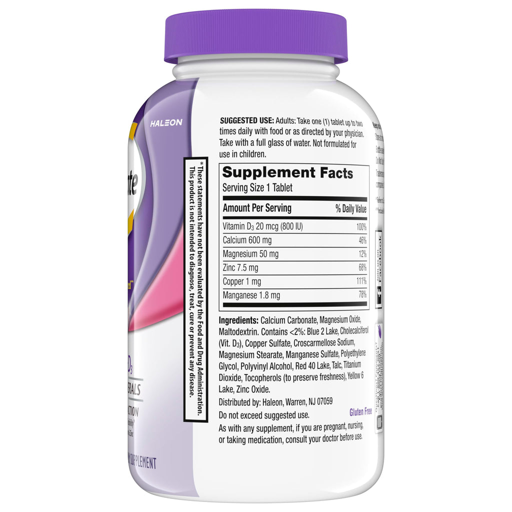 Caltrate 600 Plus D3 Minerals Calcium & Vitamin D Tablets

