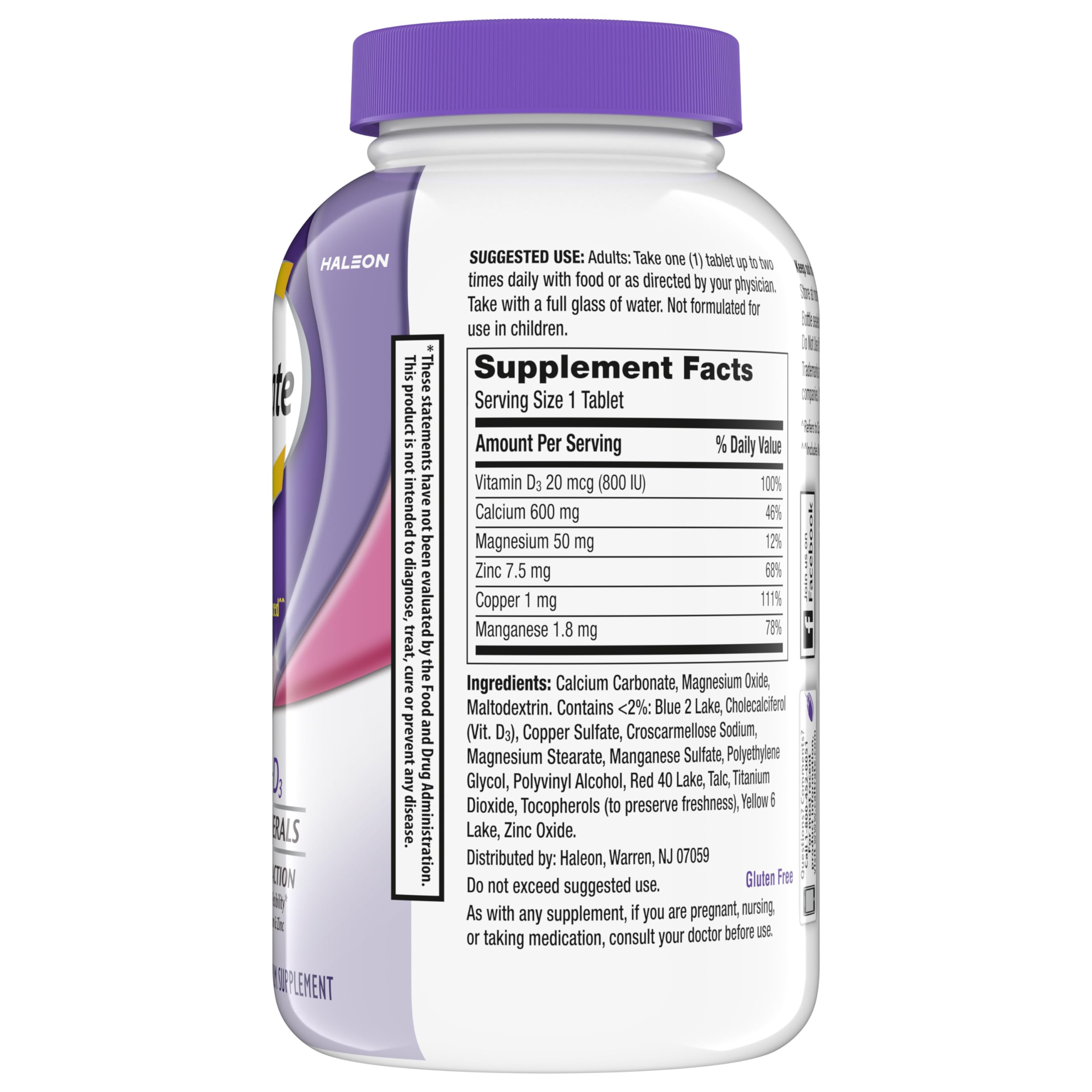 Caltrate 600 Plus D3 Minerals Calcium & Vitamin D Tablets

