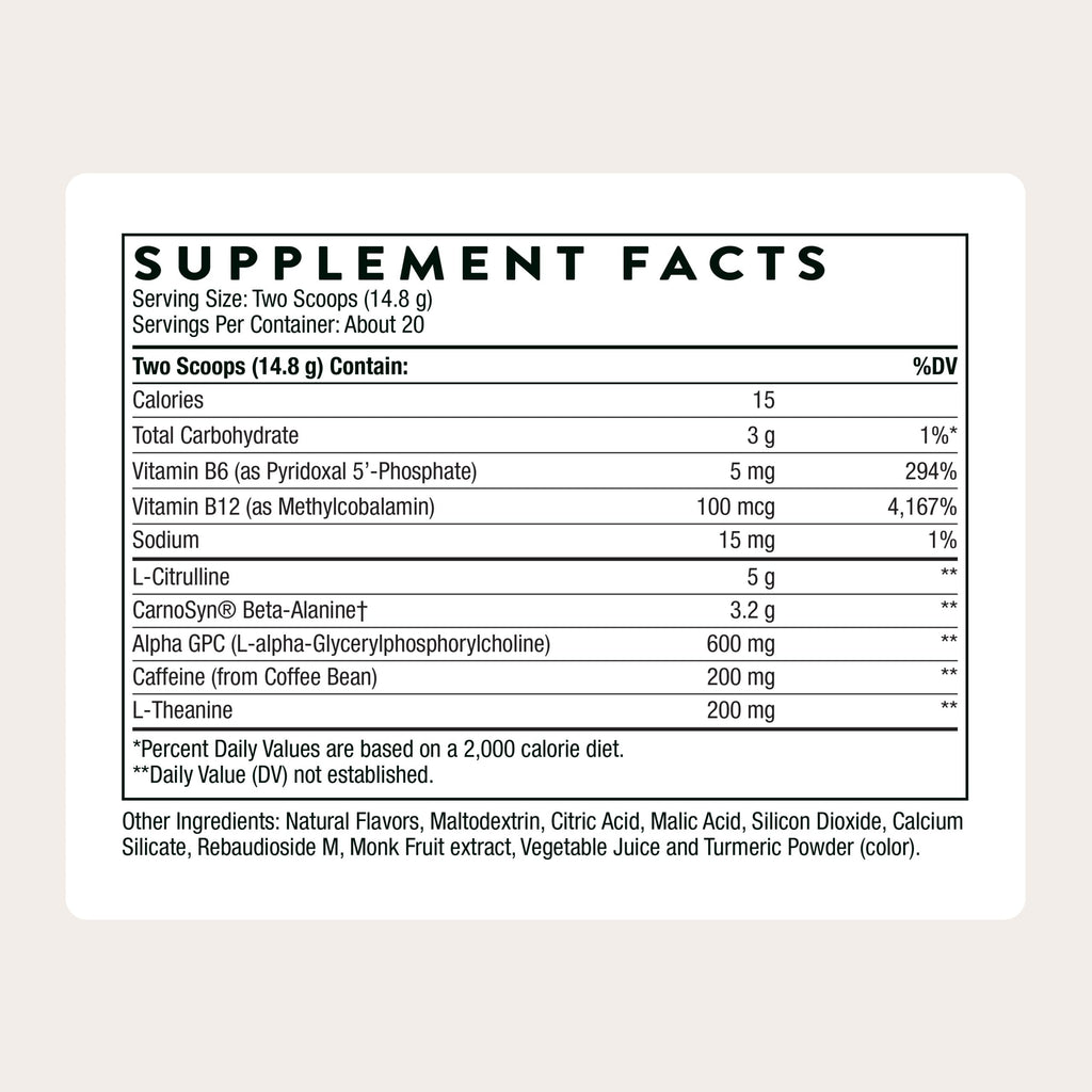 Thorne Advanced Pre-Workout Powder with Alpha-GPC


