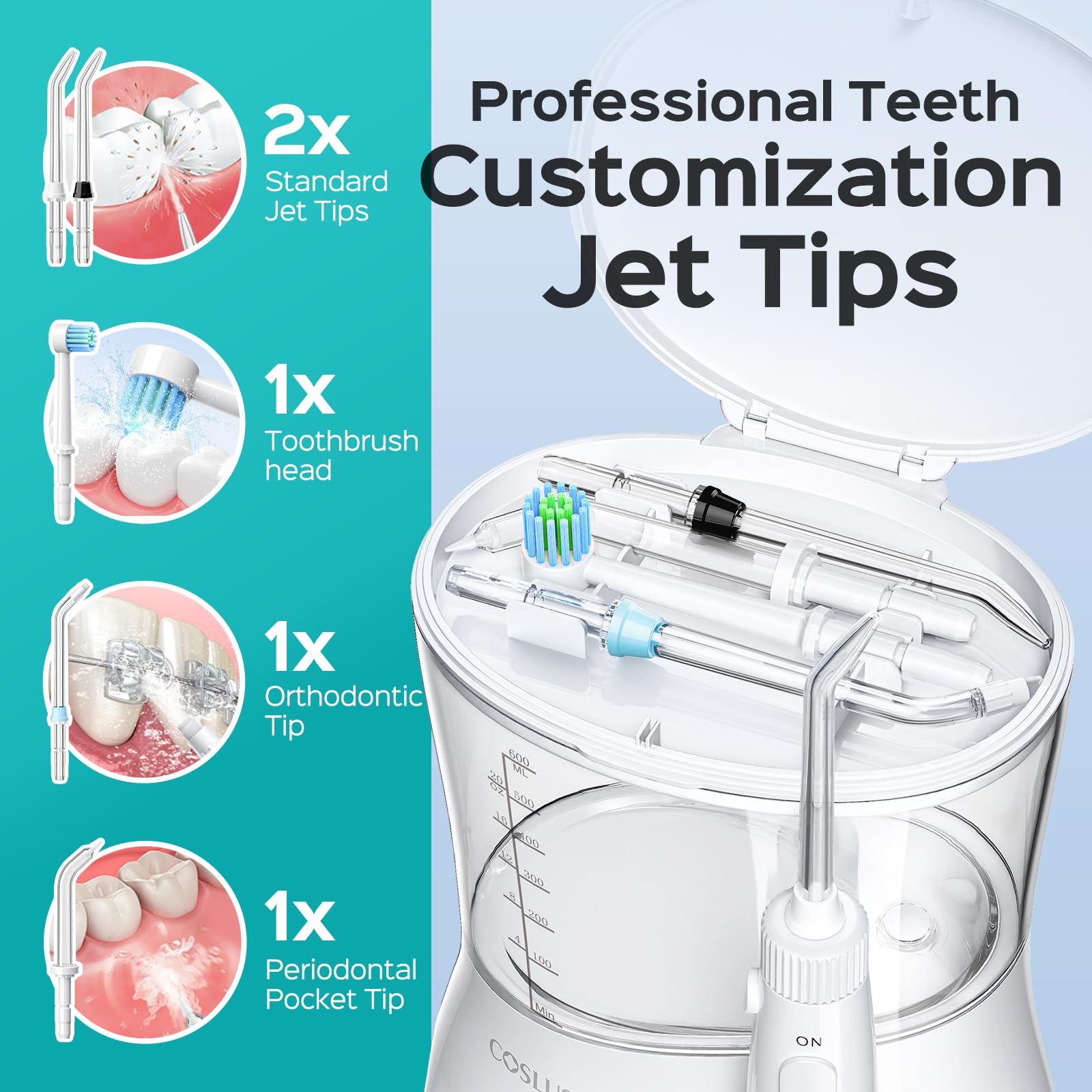 COSLUS E1 Electric Water Flosser for Teeth | Home-Use

