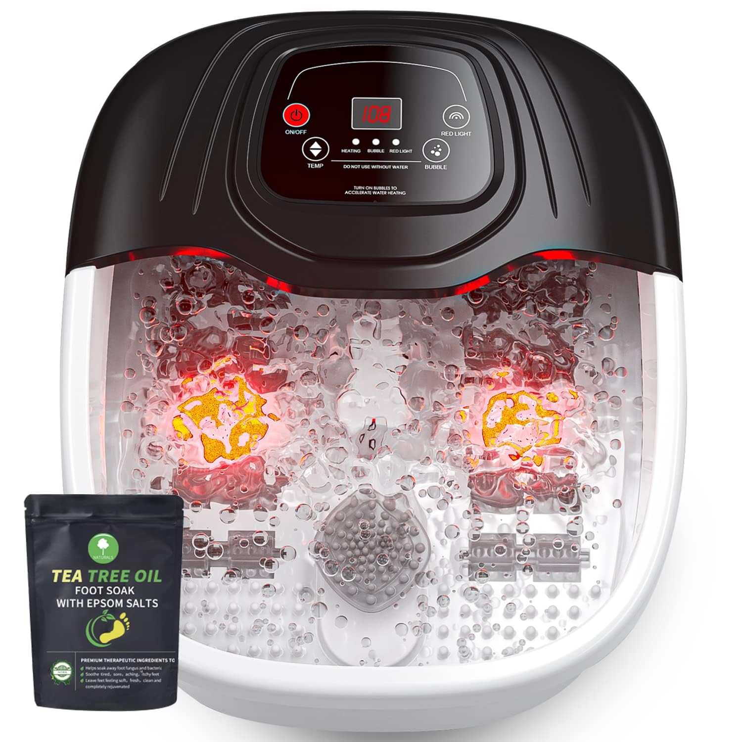 Foot Spa Bath Massager with Heat and Bubbles | Epsom Salt

