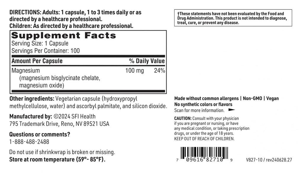 SFI Health Magnesium Glycinate Complex - Dietary Supplement

