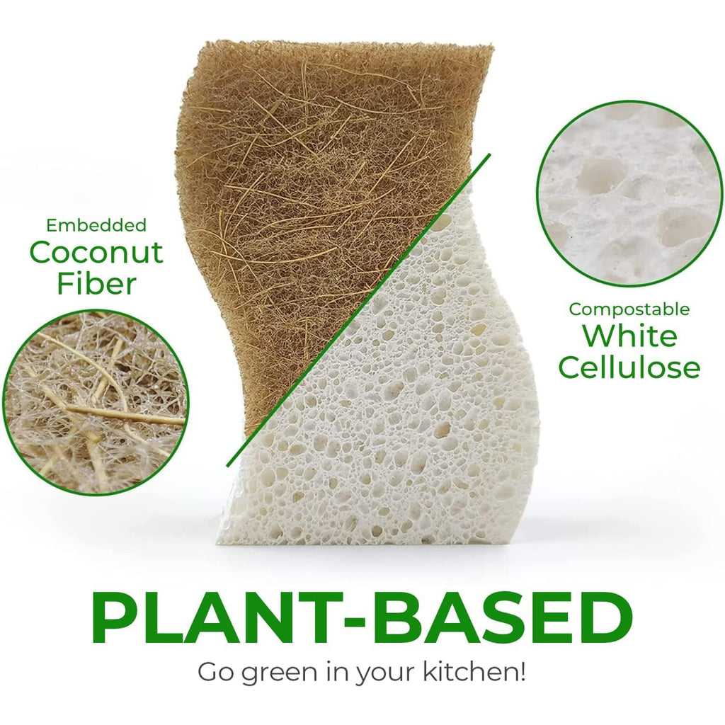 AIRNEX Natural Kitchen Sponges - Biodegradable Cellulose

