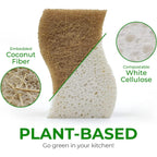 AIRNEX Natural Kitchen Sponges - Biodegradable Cellulose

