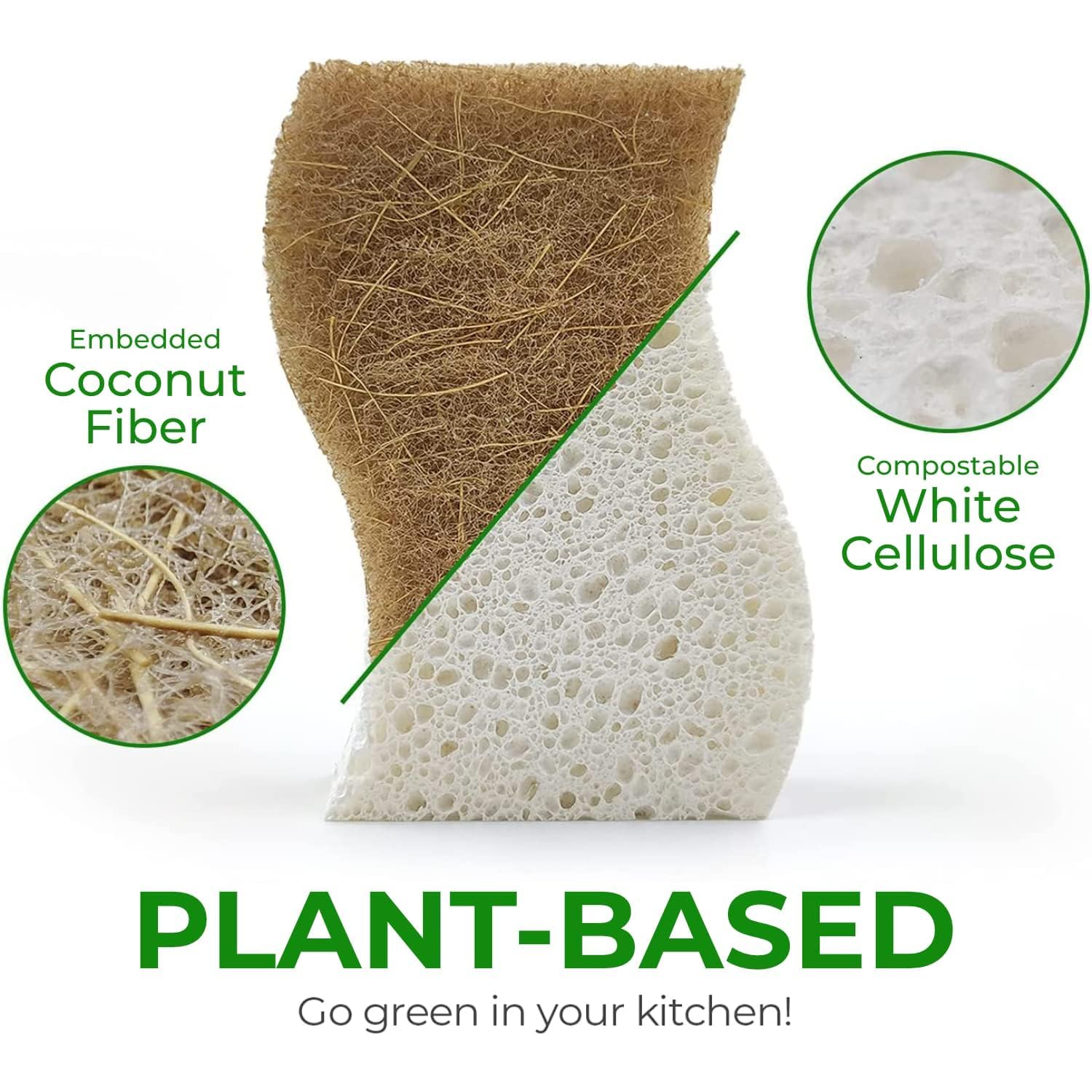 AIRNEX Natural Kitchen Sponges - Biodegradable Cellulose

