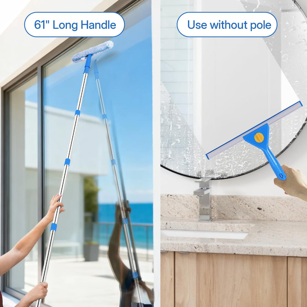 Window Cleaning Kit Collapsible Bucket Interchangeable Heads

