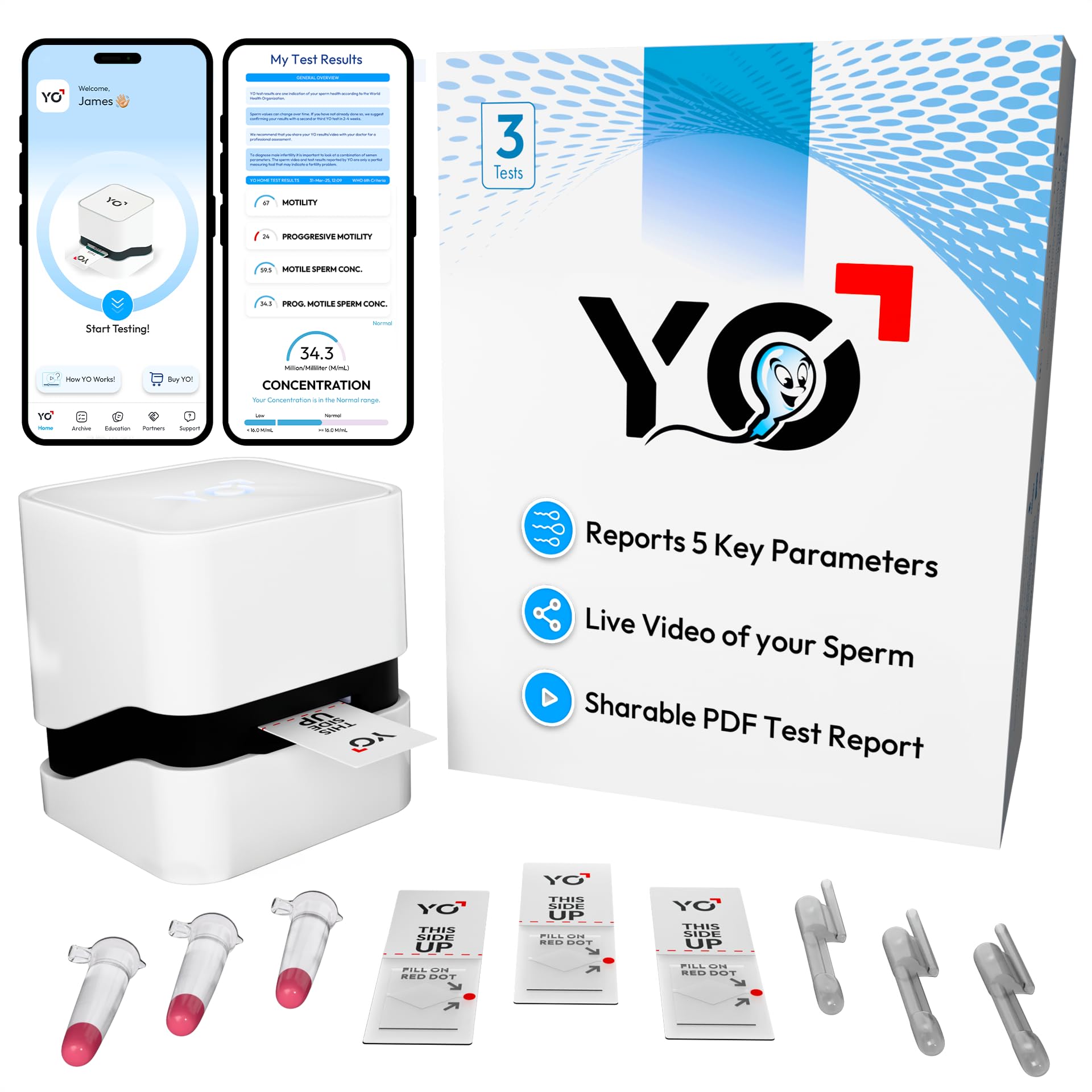 YO Home Sperm Analysis Kit - FDA Cleared

