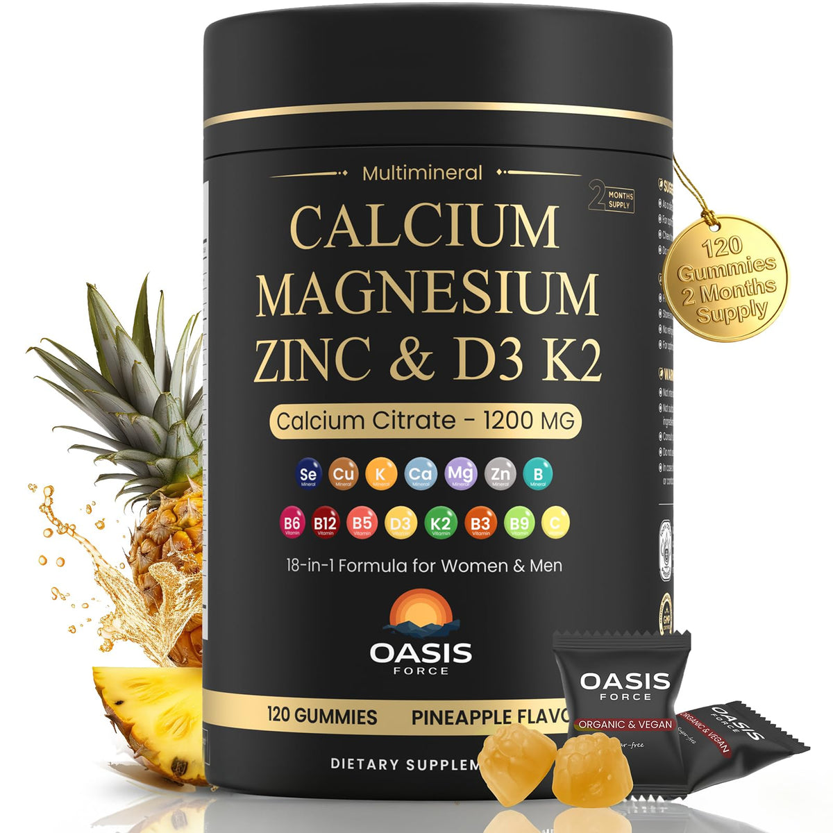 OASISFORCE Calcium Gummies for Bone Support