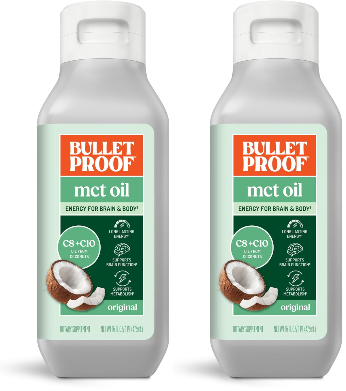 Bulletproof C8 & C10 MCT Oil, 100% Pure Coconut, Unflavored, Non-GMO