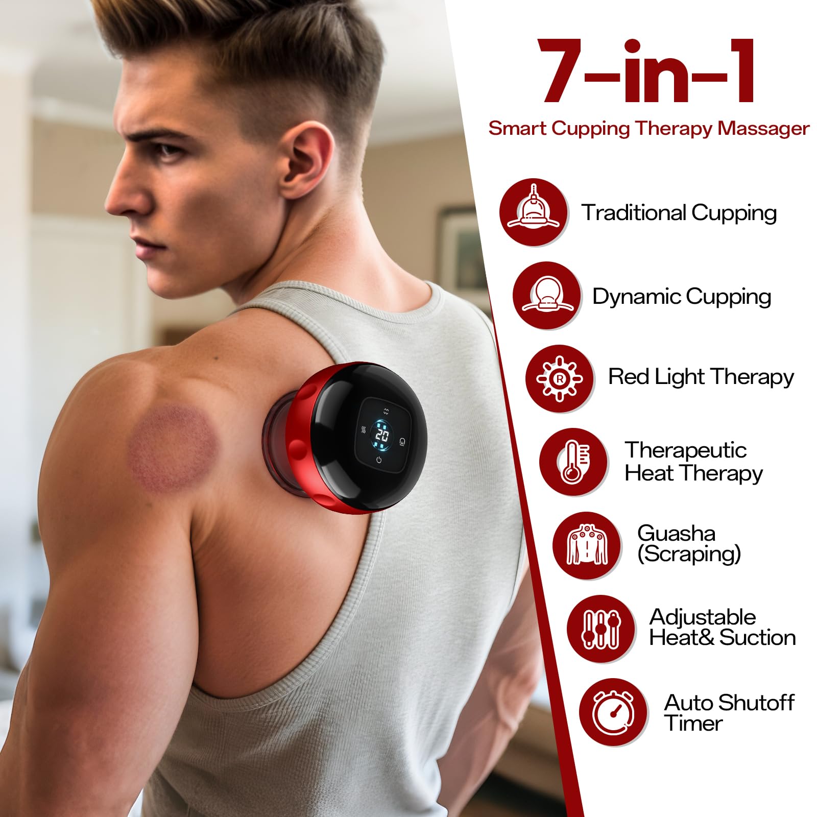 7-in-1 Smart Cupping Therapy Massager with Red Light

