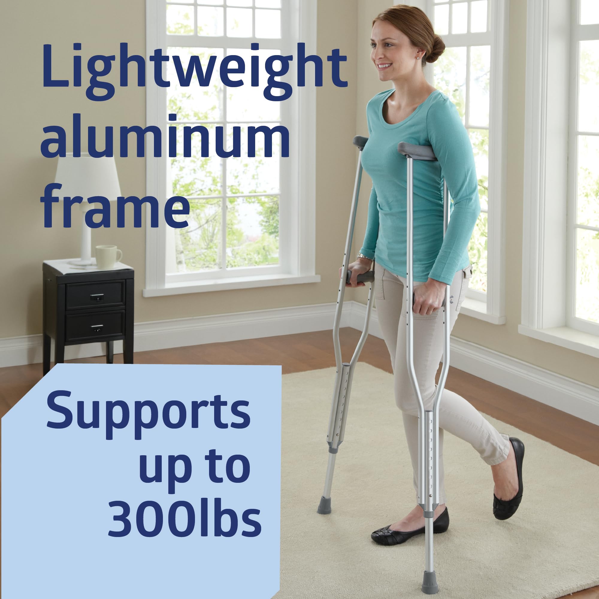 Medline Aluminum Crutches – Lightweight Walking Aid

