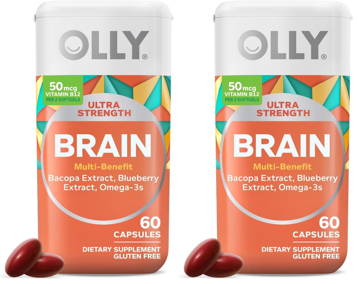 OLLY Ultra Strength Brain Softgels Nootropic for Memory and Focus