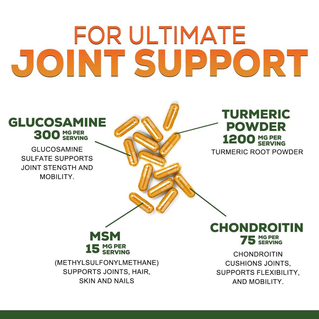 Turmeric Curcumin Capsules with Glucosamine, Ginger & MSM

