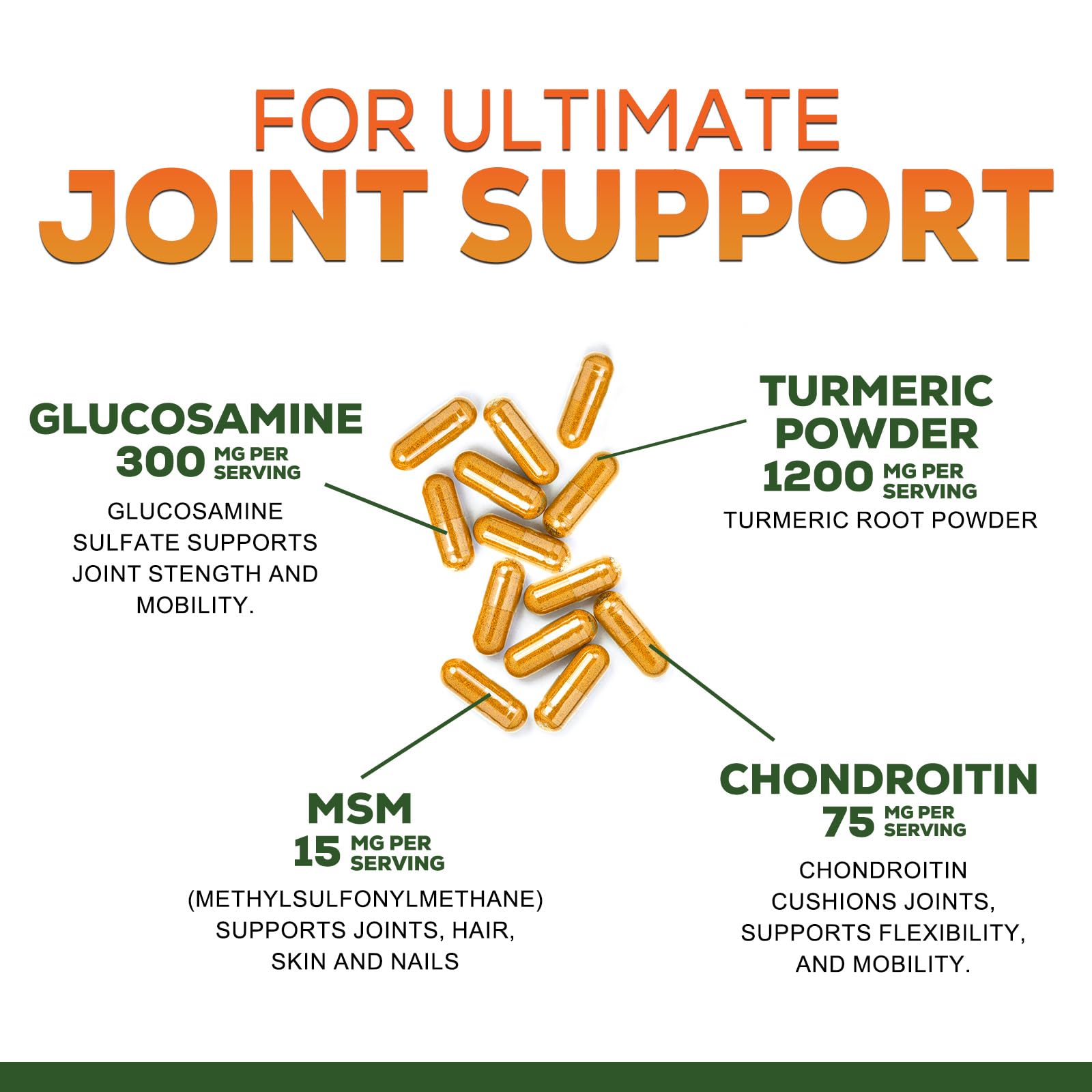 Turmeric Curcumin Capsules with Glucosamine, Ginger & MSM

