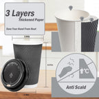 Lamosi Insulated Coffee Cups with Lids | To-Go Paper Cups

