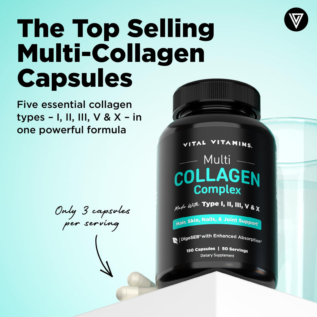 Multi Collagen Peptides Capsules by Vital Vitamins

