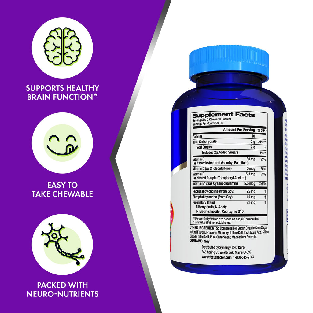 Focus Factor Kids Brain Health Chewables - Extra Strength

