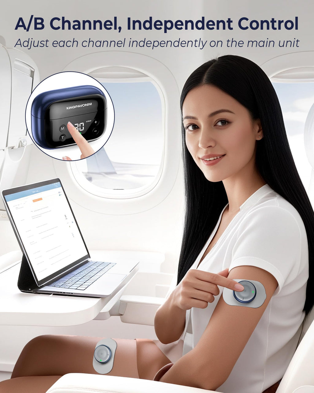 KingPavonini Wireless TENS Unit Dual-Channel Pain Relief

