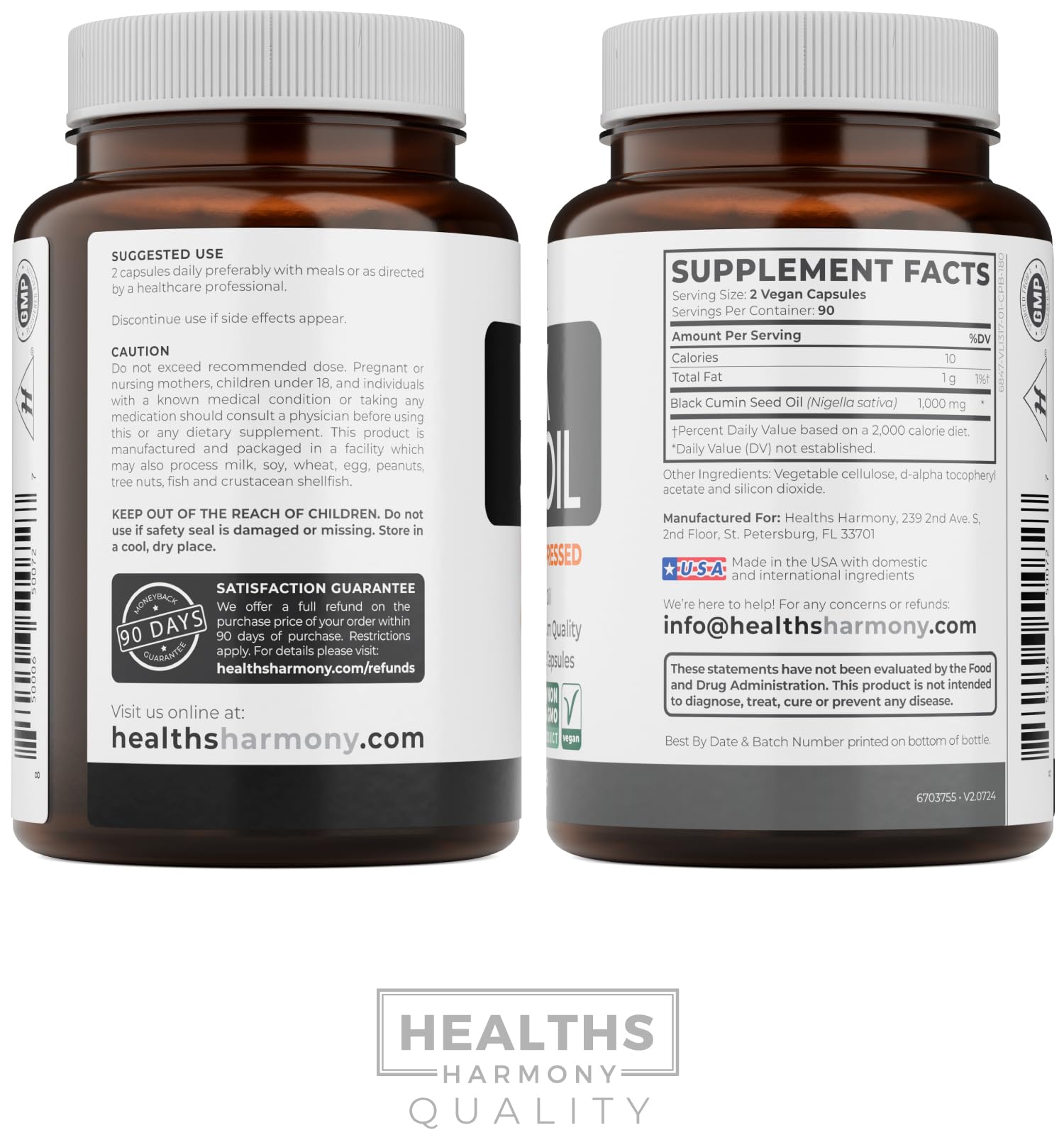 Black Seed Oil Softgels - Non-GMO Vegan Vitamin E

