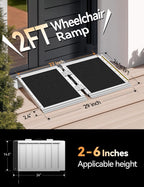 FACHNUO Portable Wheelchair Ramp - Folding Threshold Access

