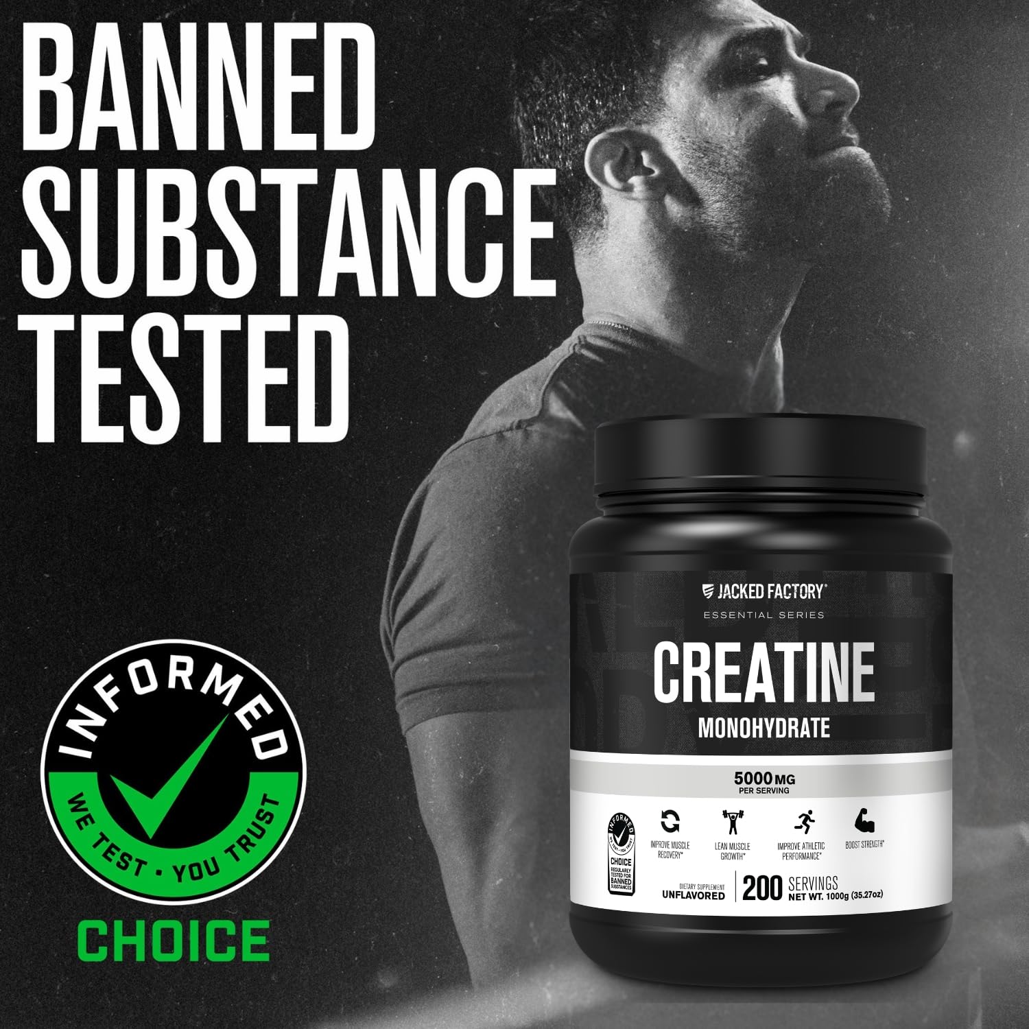 Jacked Factory Creatine Monohydrate Powder | Pure Strength

