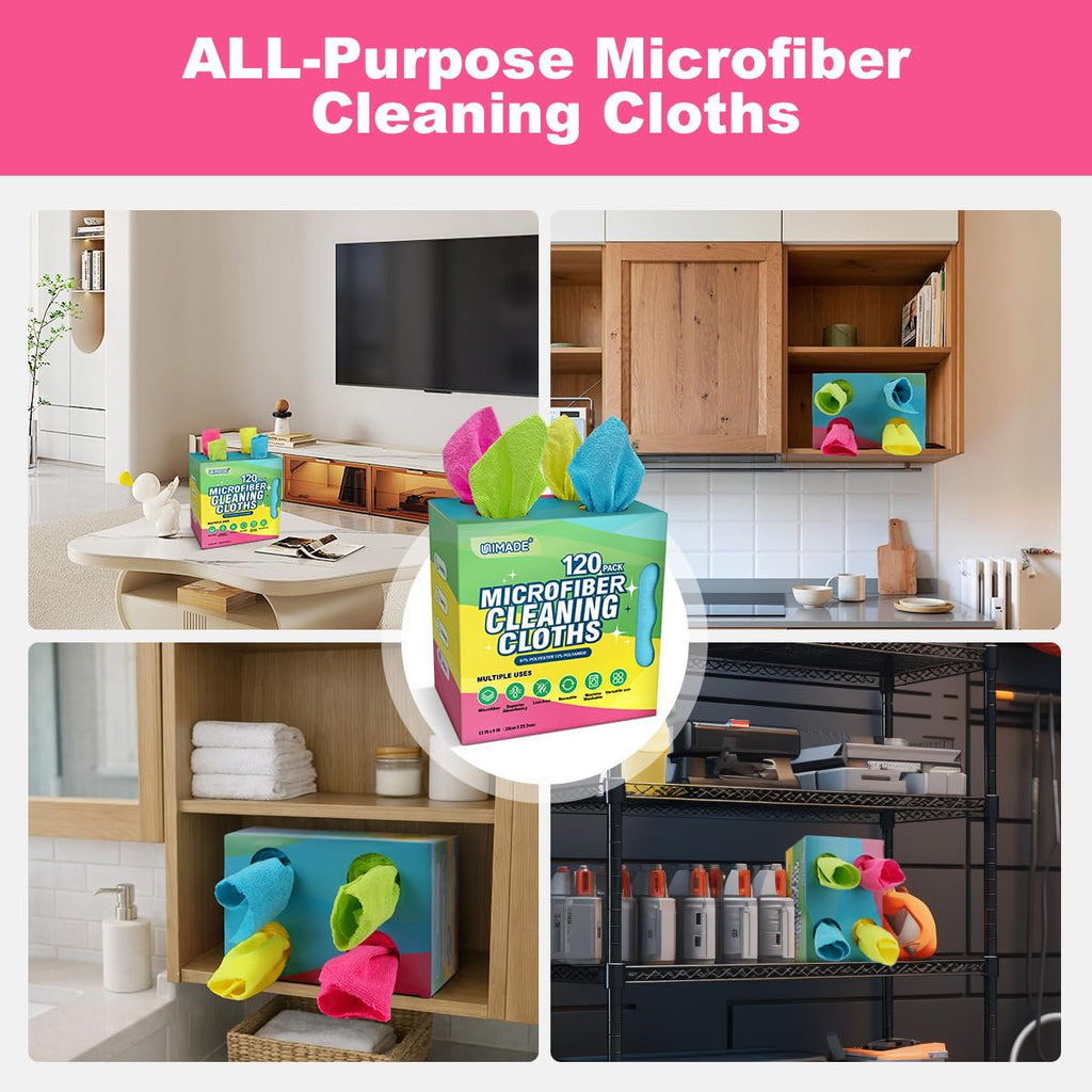 UNIMADE Microfiber Cleaning Cloths - Lint-Free

