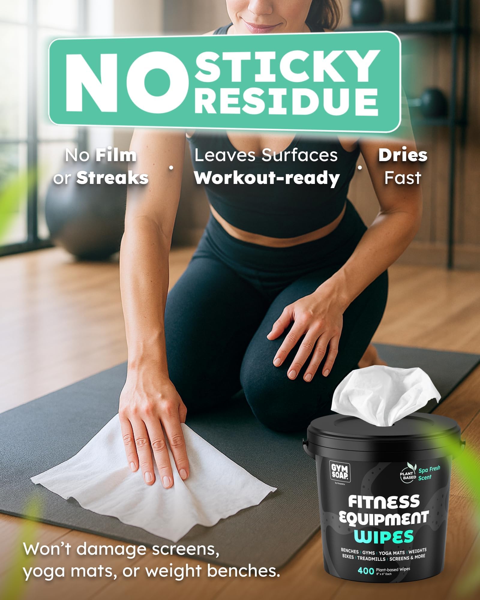 GymSoap Plant-Based Gym Equipment Wipes

