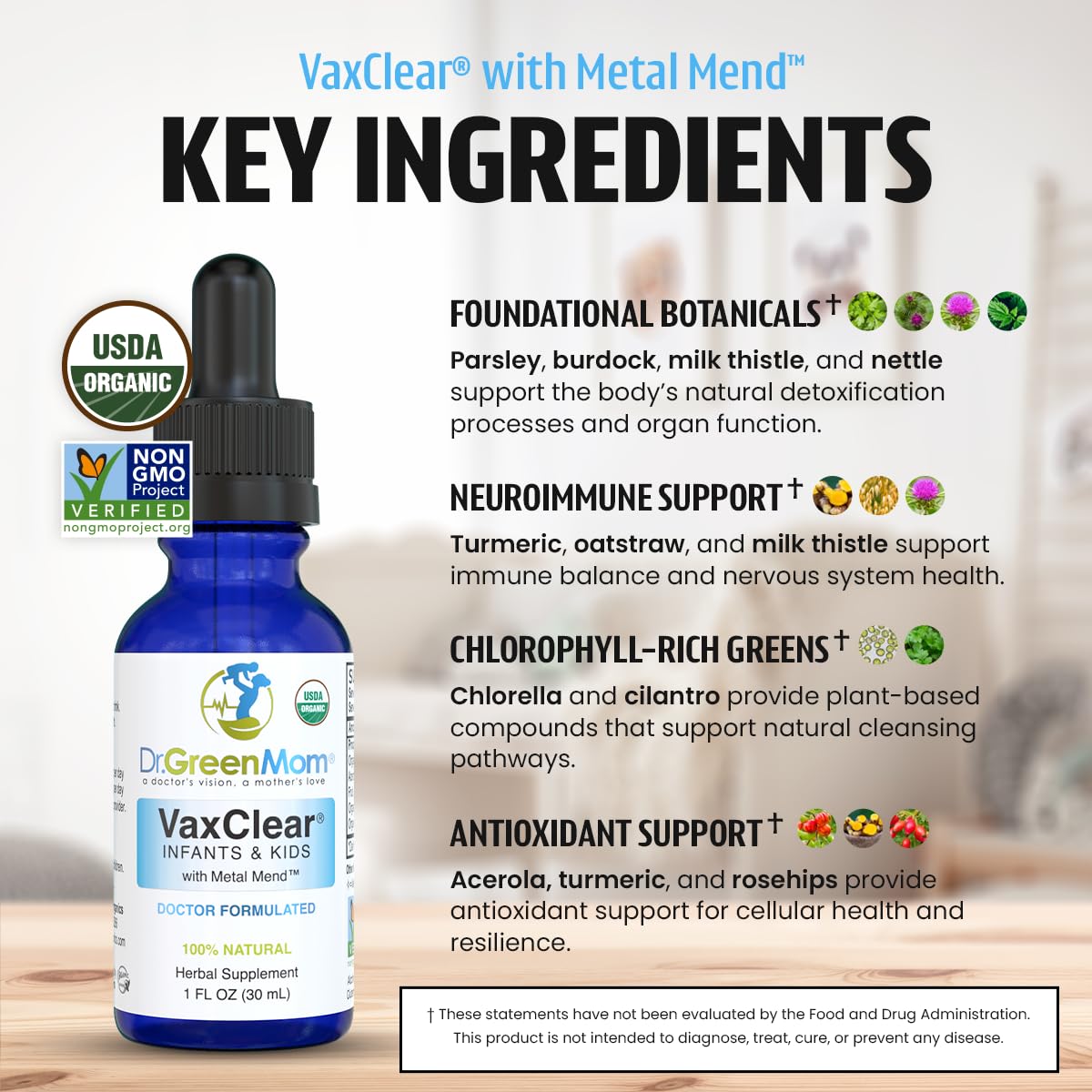Dr. Green Mom Organic Detox Drops for Kids | Gentle

