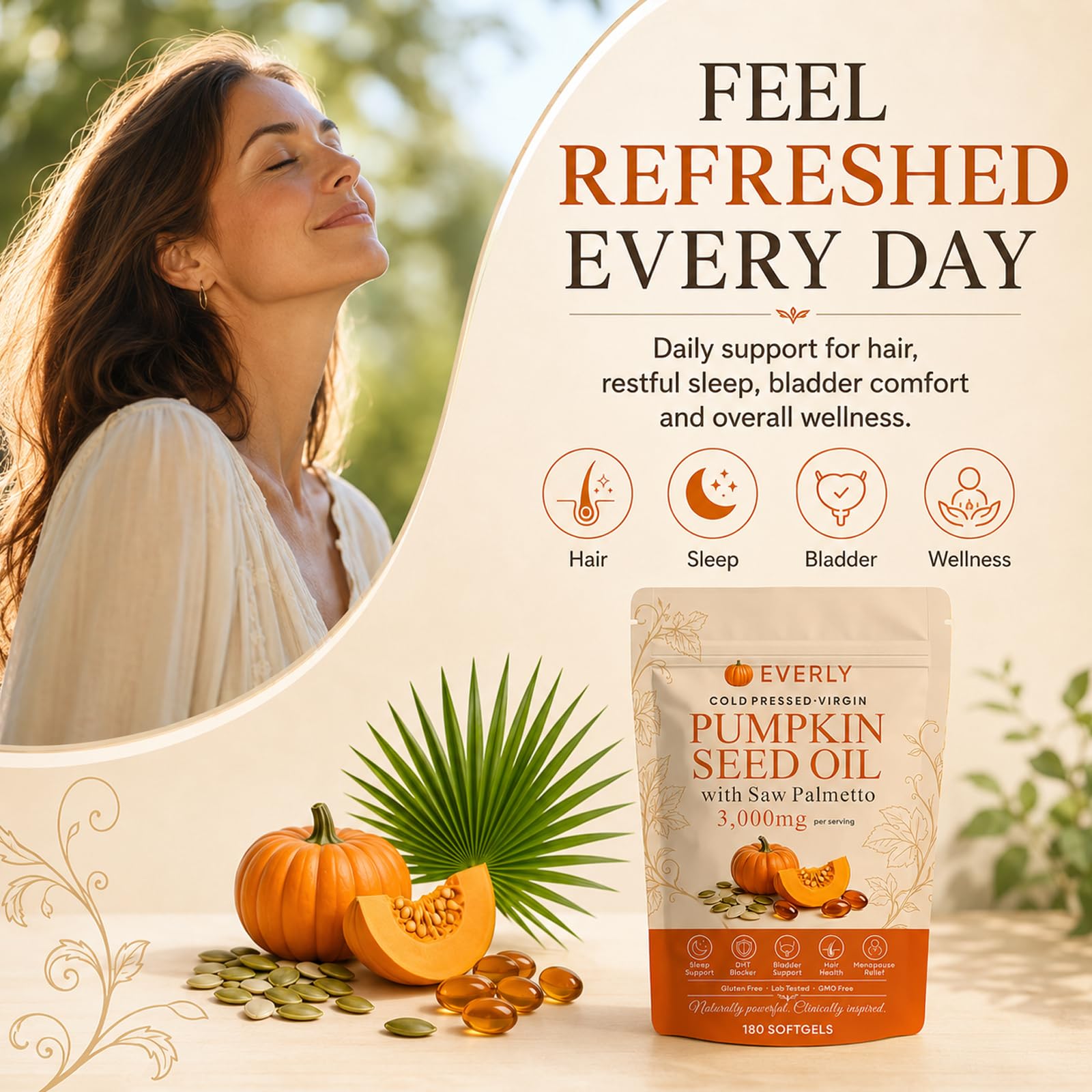 Pumpkin Seed Oil with Saw Palmetto Softgels - Everly

